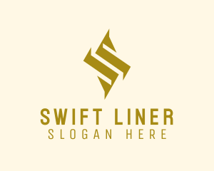 Geometric Gold Letter S  logo design