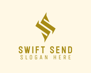 Geometric Gold Letter S  logo design