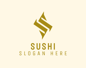 Geometric Gold Letter S  logo design