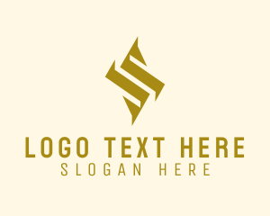 Geometric Gold Letter S  Logo