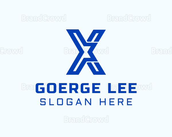 Cyber Geometric Letter X Logo