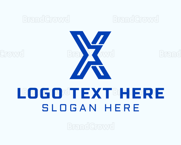 Cyber Geometric Letter X Logo