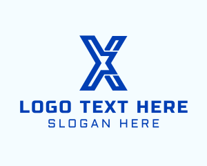 Tech Company - Cyber Geometric Letter X logo design