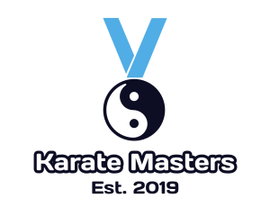 Karate - Chinese Yin & Yang Medal logo design