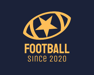 Yellow Star Football Ball logo design
