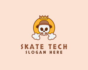 Skull Crown Smoke   logo design