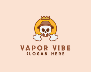 Skull Crown Smoke   logo design