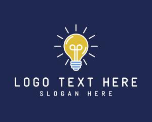 Thinker - Light Bulb Idea logo design