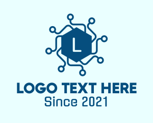 Microchip - Tech Circuit Hexagon logo design
