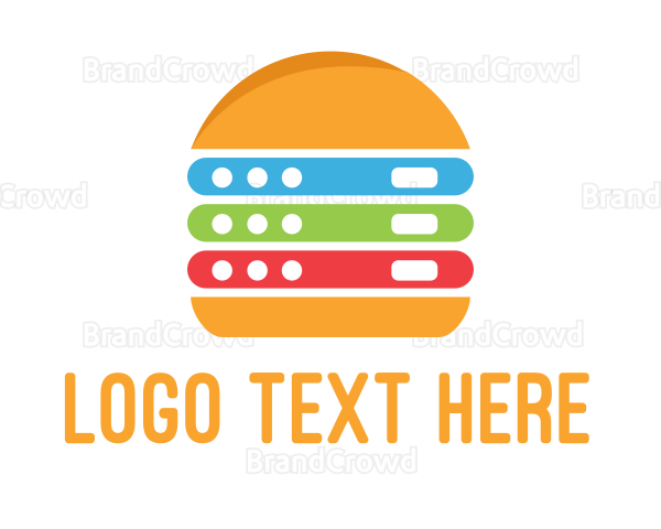 Computer Server Burger Logo