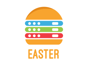 Hamburger - Computer Server Burger logo design