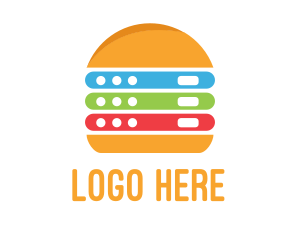 Lunch - Computer Server Burger logo design