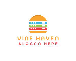 Computer Server Burger logo design