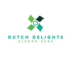 Dutch - Flag Propeller Windmill logo design