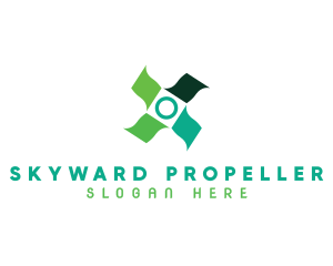 Flag Propeller Windmill logo design