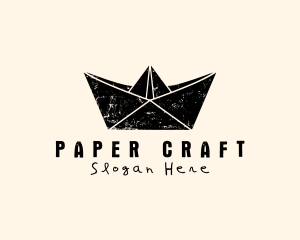 Rustic Paper Boat logo design