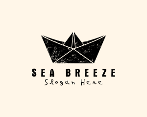 Rustic Paper Boat logo design