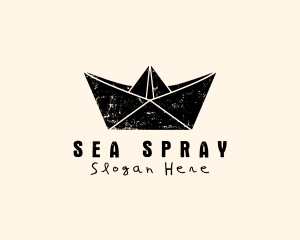 Rustic Paper Boat logo design