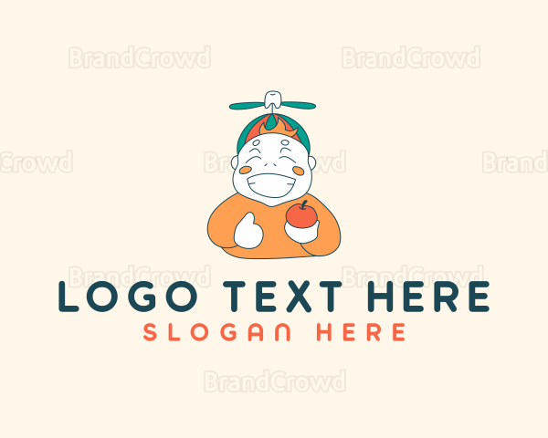 Smiling Kid Cartoon Logo