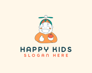 Smiling Kid Cartoon logo design