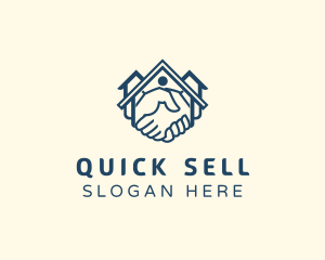 Sell - House Handshake Real Estate logo design