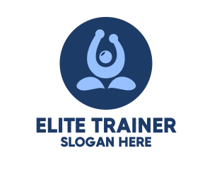 Blue Yoga Trainer logo design