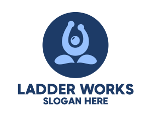 Blue Yoga Trainer logo design