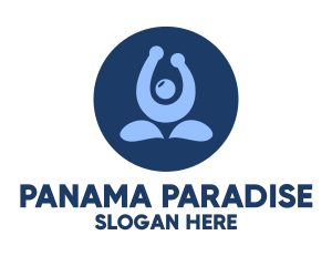 Blue Yoga Trainer logo design