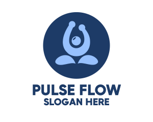 Blue Yoga Trainer logo design