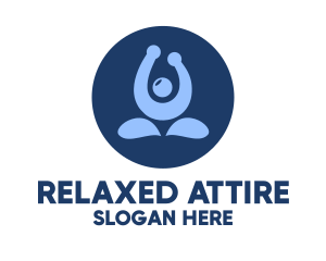 Blue Yoga Trainer logo design