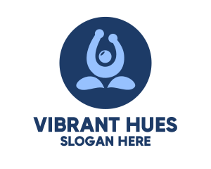 Blue Yoga Trainer logo design