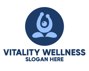 Blue Yoga Trainer logo design