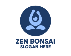 Blue Yoga Trainer logo design