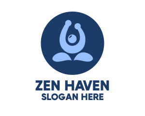 Monk - Blue Yoga Trainer logo design