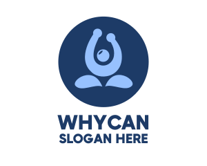 Blue Yoga Trainer logo design