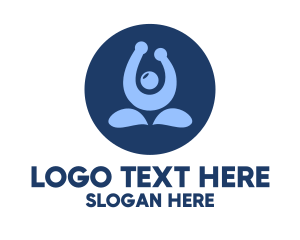 Meditation - Blue Yoga Trainer logo design