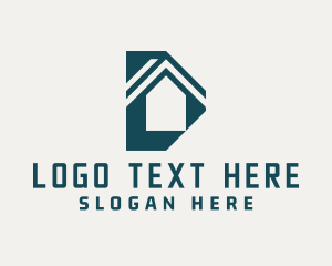Roofing - House Property Letter D logo design