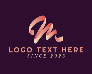 Ribbon - Ribbon Letter M logo design