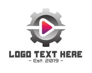 Video Player - Gear Multimedia Entertainment logo design