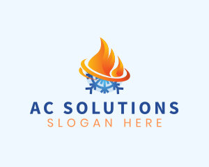 Ac - Fire Ice Element logo design