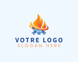 Hot - Fire Ice Element logo design
