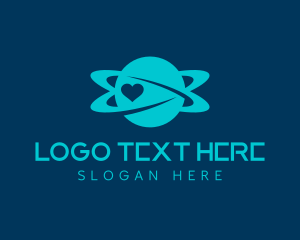 Saturn - Loop Planet Heart logo design