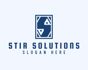 Home Roof Letter S logo design