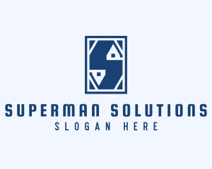 Home Roof Letter S logo design