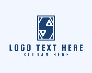 Construction - Home Roof Letter S logo design