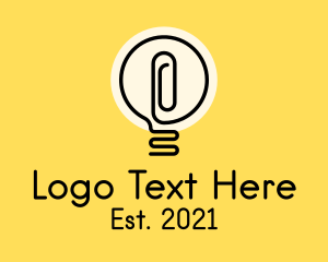 Energy - Monoline Light Bulb logo design