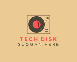 Disk - DJ Vinyl Disk logo design