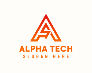 Alphabet - Modern A Tech logo design