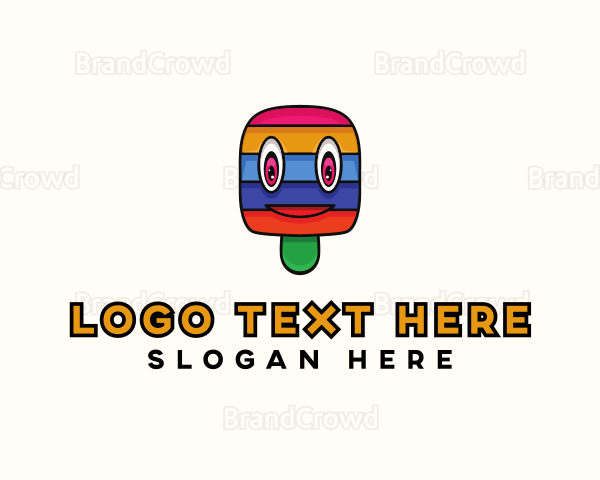 Colorful Stripe Popsicle Logo