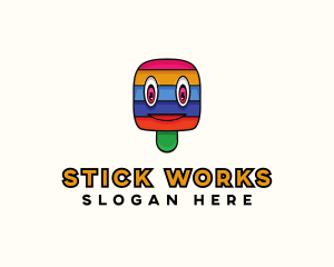 Stick - Colorful Stripe Popsicle logo design